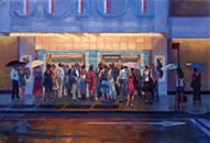 Theatre Crowd In The Rain