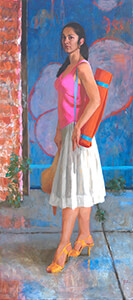 painting entitled Yoga Lady by Joseph Peller.